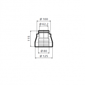 Adaptateur diam 80/125 - 60/100 pour chaudières condensation Chaffoteaux